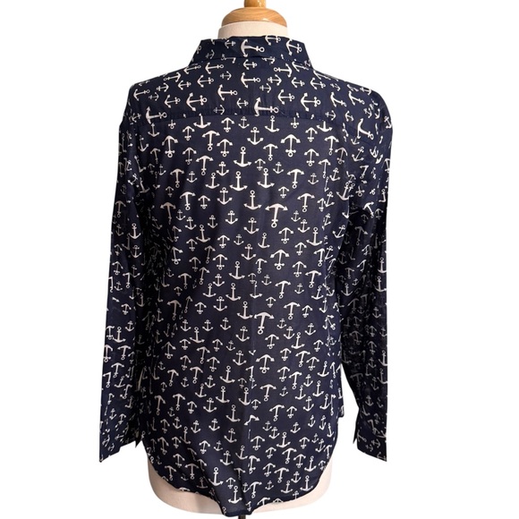Old Navy Women's Navy Anchor Button Down Shirt size Medium - Picture 4 of 4